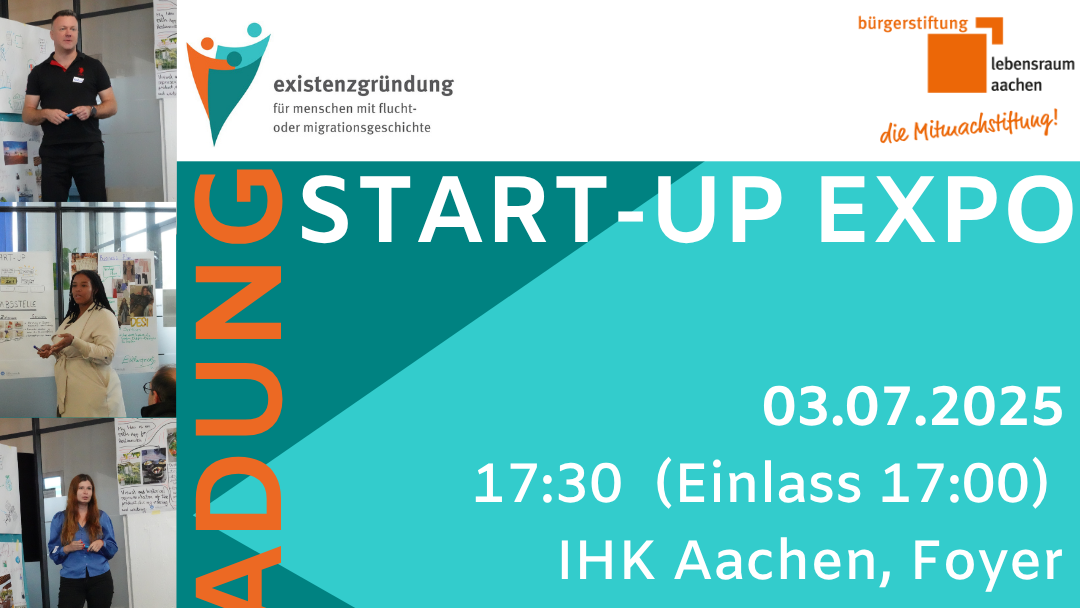 Start-up Expo. „Graduation & Final Pitch der 7. Gruppe ‚Existenzgründung'“.