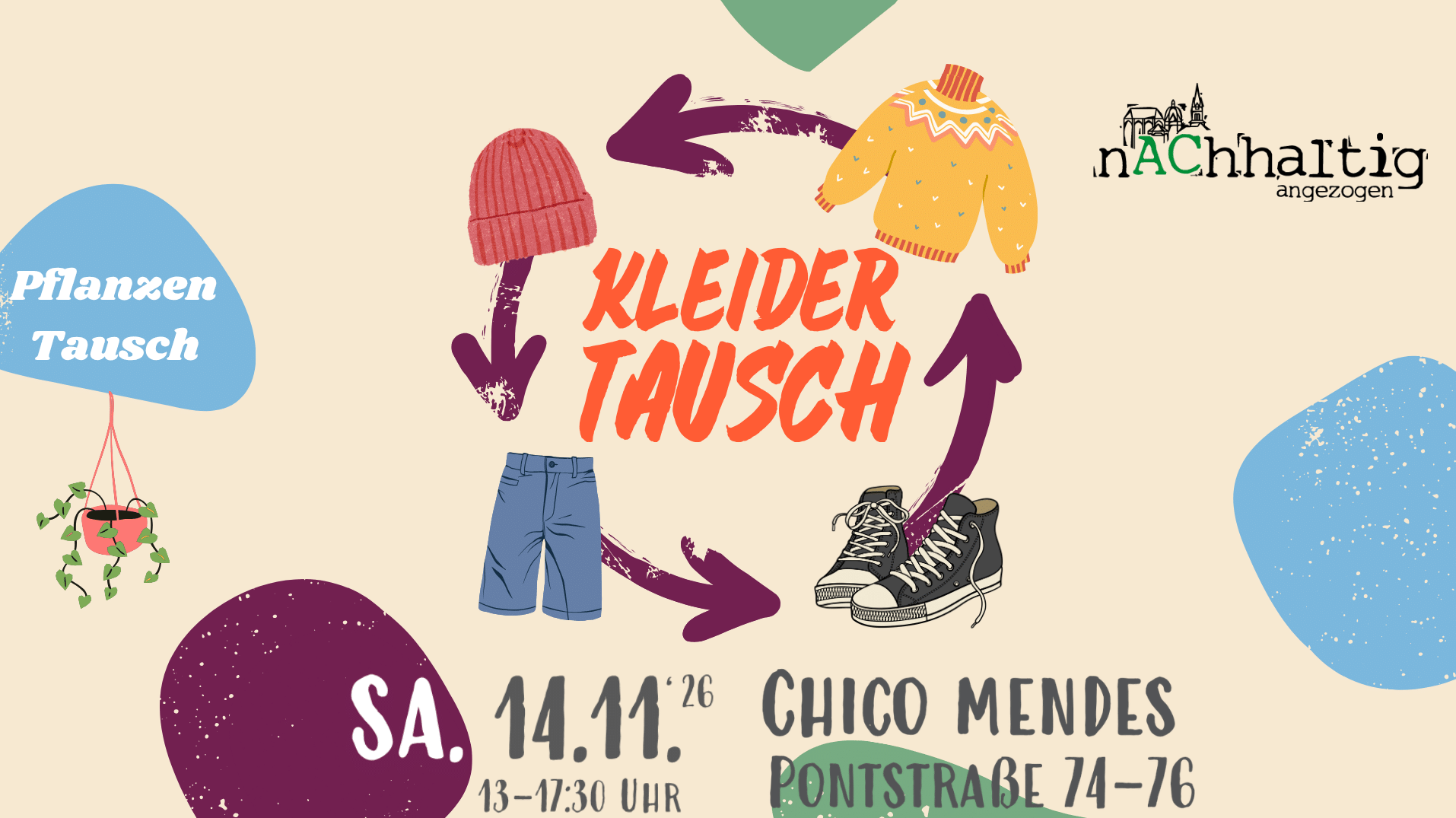 Kleider- und Pflanzentausch.